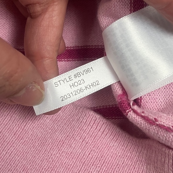 NWOT J.crew Women’s Cashmere Blend Polo Sweater Top Sz XXS Striped Pink H4 - Picture 6 of 9
